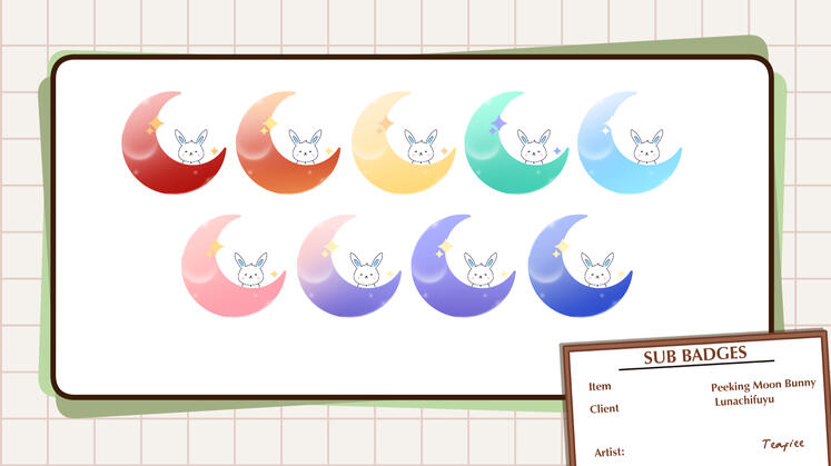Lunachifuyu Twitch Sub Badges (Moon Bunny)