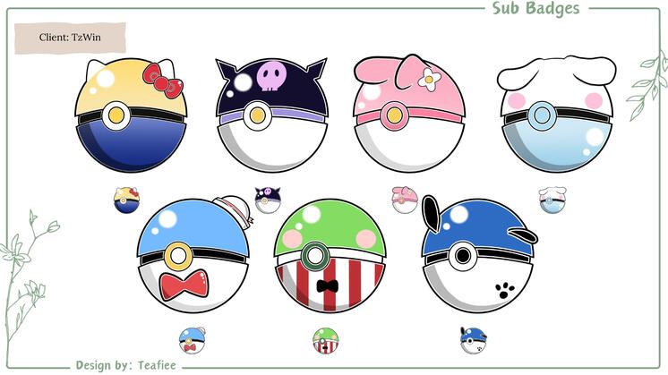 TzWin Twitch Sub Badges (Pokemon Sanrio)