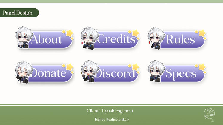 RyuShirogane Twitch Panels (graphic)